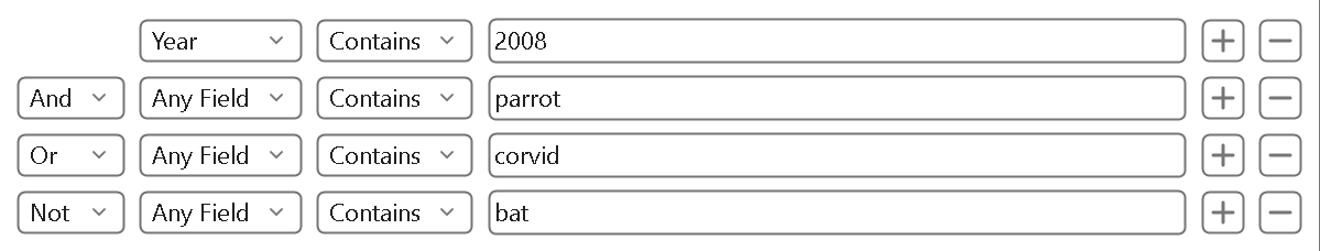 Combining Search Lines with And, Or, and Not